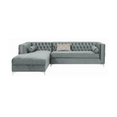 Coaster Bellaire Button-tufted Upholstered Sectional Silver Model 508280